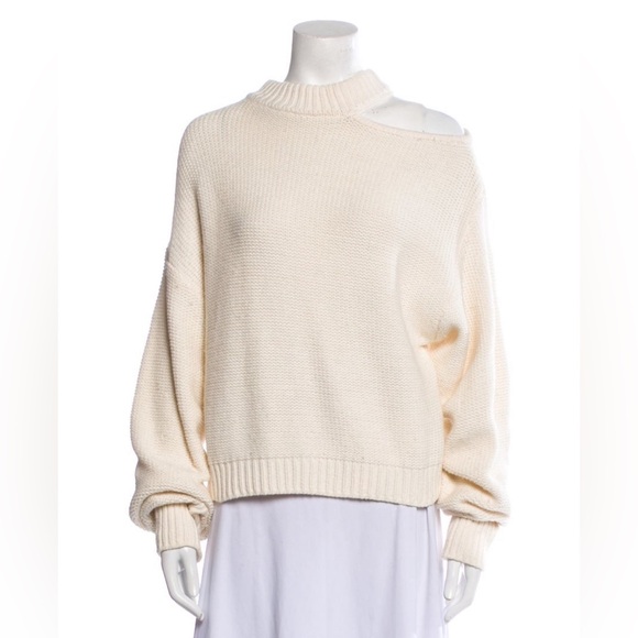 MISA Los Angeles Crème Open Mock Neck Seeater - Picture 4 of 4